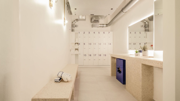 Vestiaires boxe studio salle de sport
